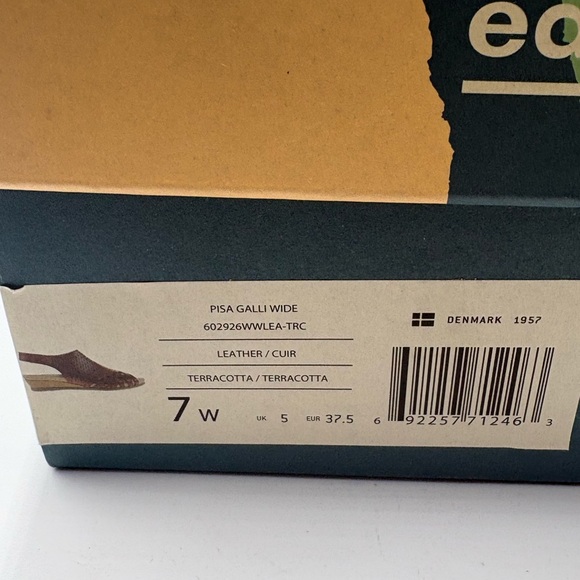 Earth Pisa Galli Terracotta Leather Wedge Sandals Slingback Women's 7W Wide - Picture 7 of 12